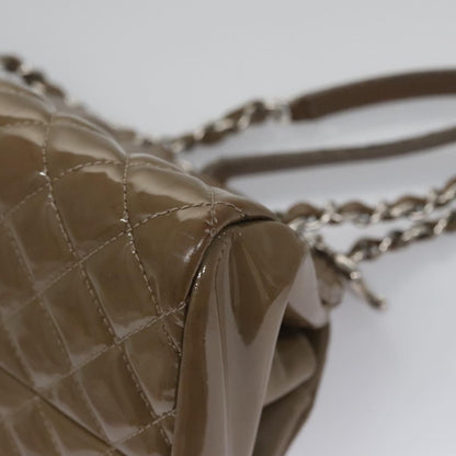 CHANEL Matelasse Chain Shoulder Bag Enamel Brown CC 115425