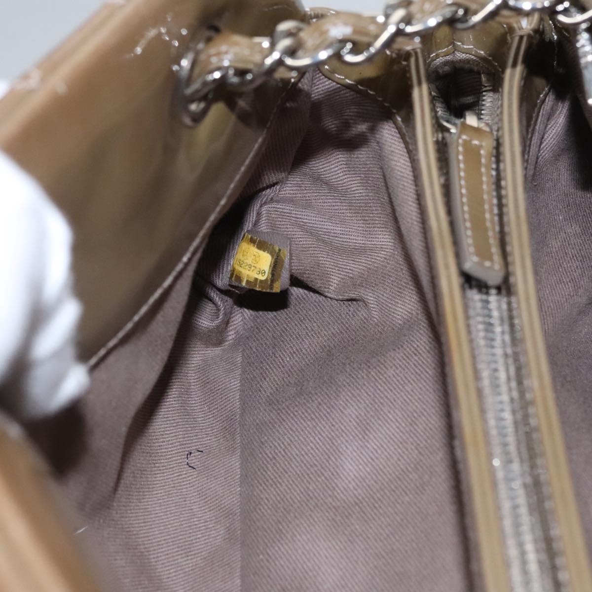 CHANEL Matelasse Chain Shoulder Bag Enamel Brown CC 115425