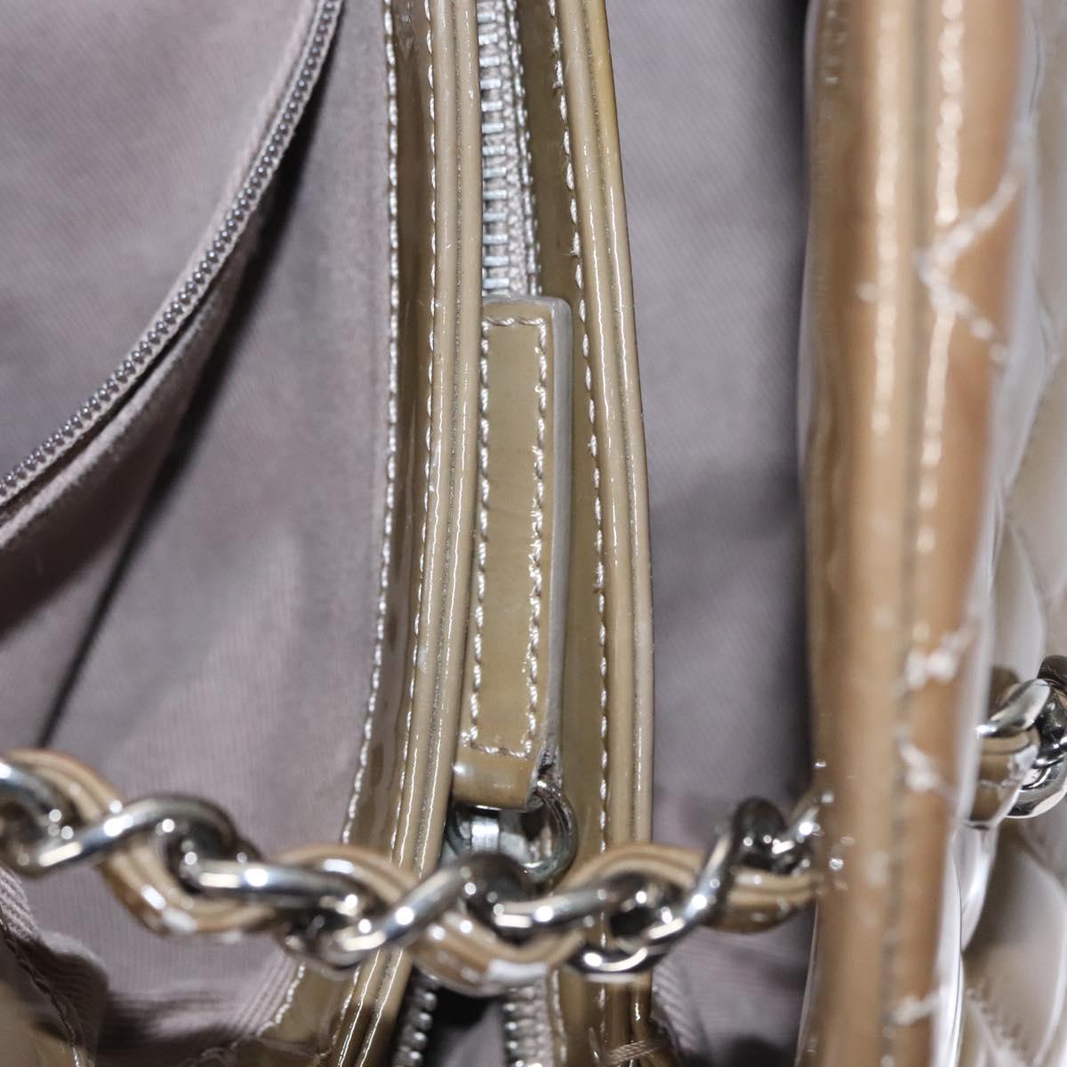CHANEL Matelasse Chain Shoulder Bag Enamel Brown CC 115425