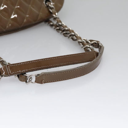 CHANEL Matelasse Chain Shoulder Bag Enamel Brown CC 115425