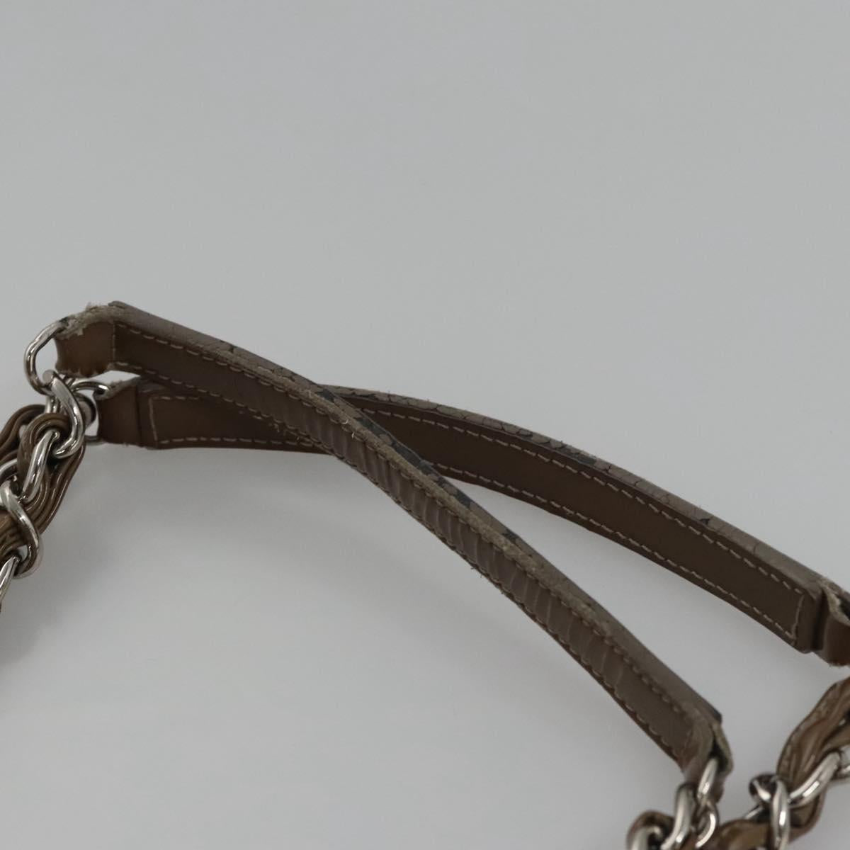 CHANEL Matelasse Chain Shoulder Bag Enamel Brown CC 115425