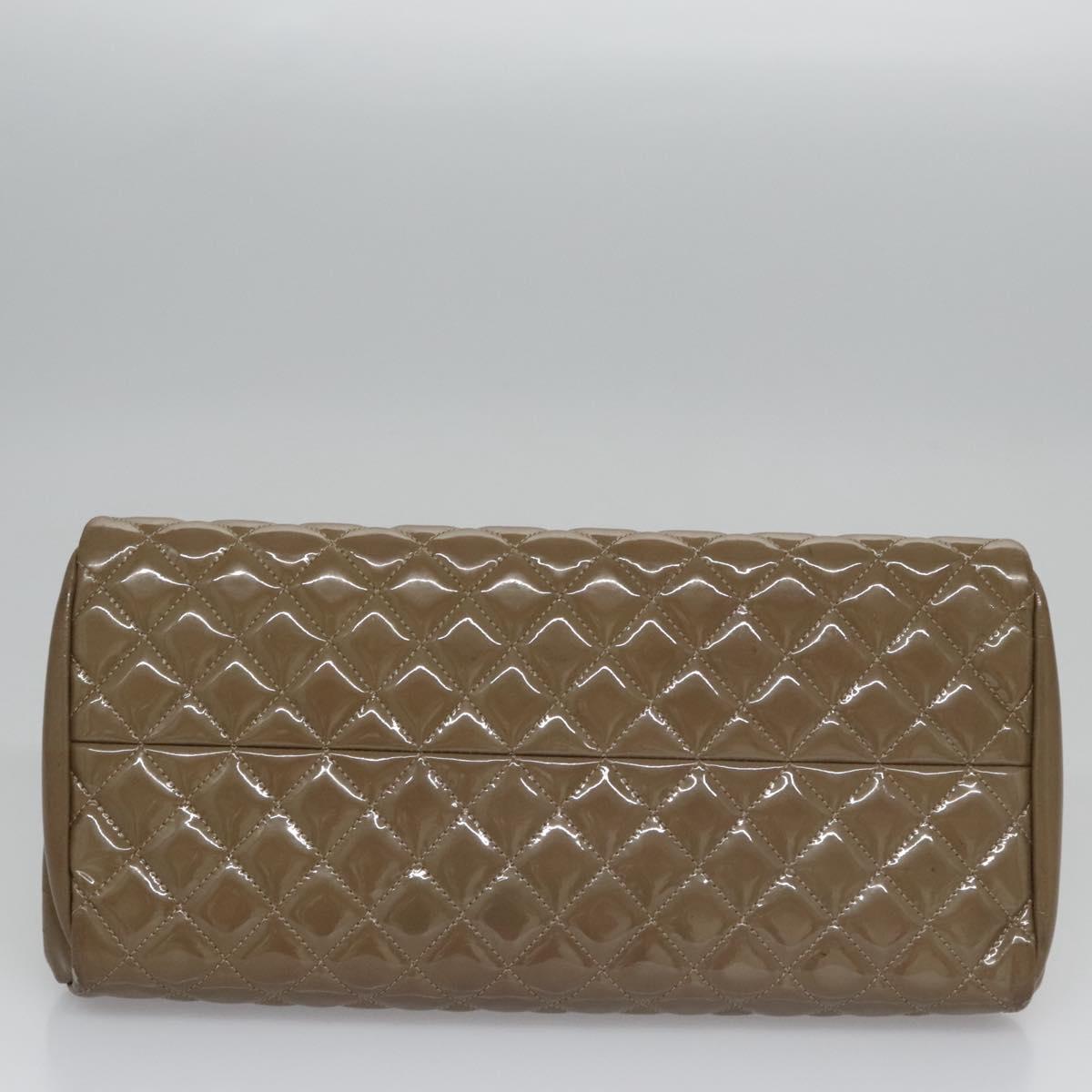 CHANEL Matelasse Chain Shoulder Bag Enamel Brown CC 115425