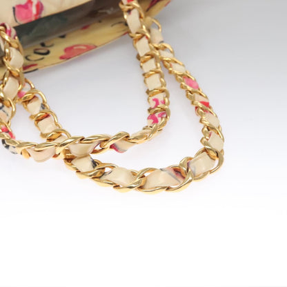 CHANEL Matelasse Chain Lip Tote Bag Enamel Beige CC 115470A