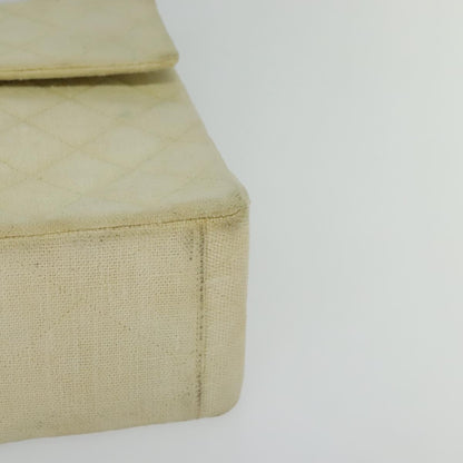 CHANEL Matelasse 35 Chain Shoulder Bag Canvas Beige CC 115471A