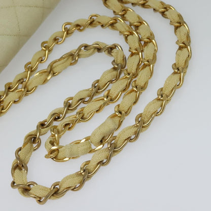 CHANEL Matelasse 35 Chain Shoulder Bag Canvas Beige CC 115471A