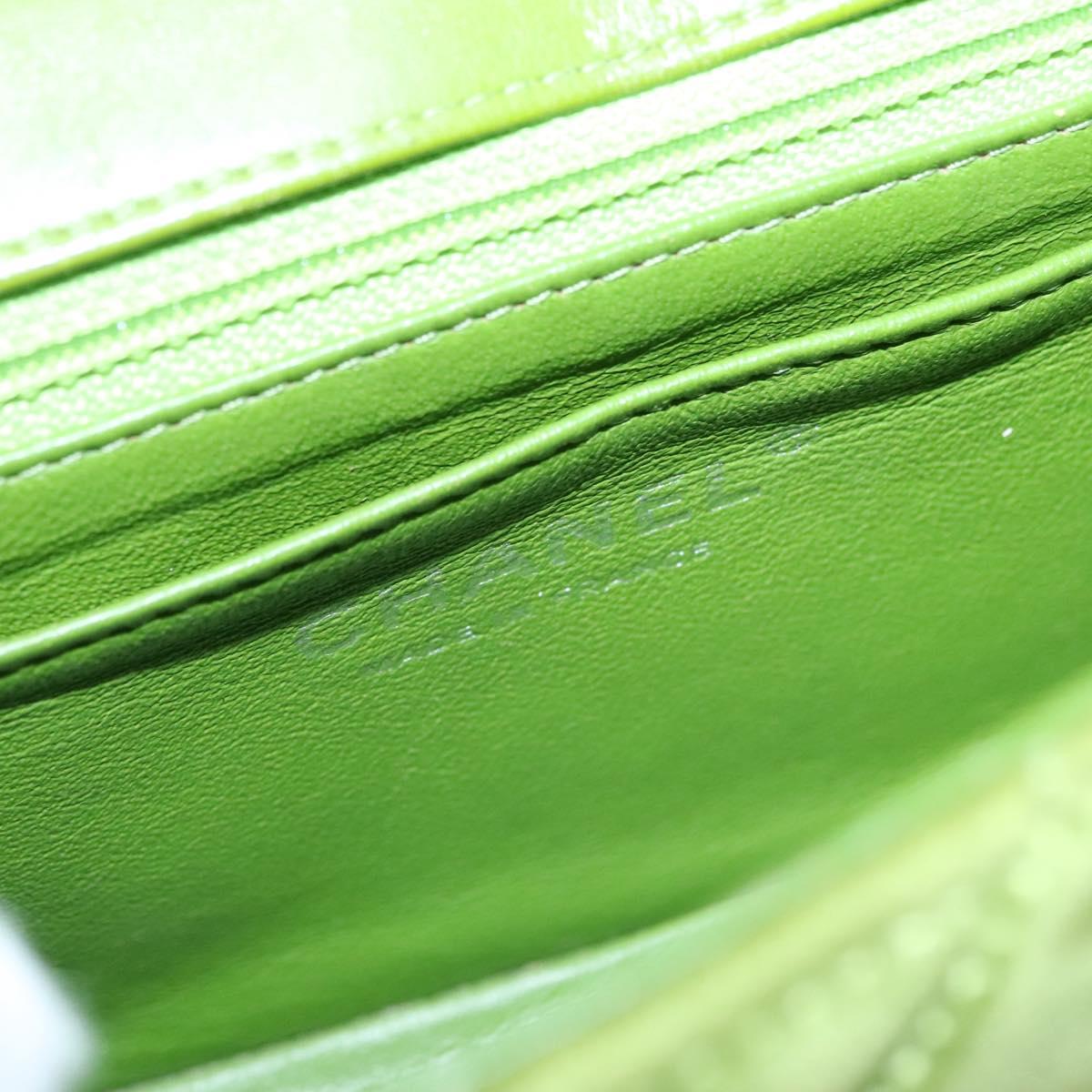 CHANEL Mini Matelasse 20 Single Flap Chain Bag Velor Green CC 115601A