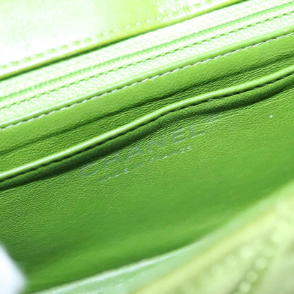 CHANEL Mini Matelasse 20 Single Flap Chain Bag Velor Green CC 115601A