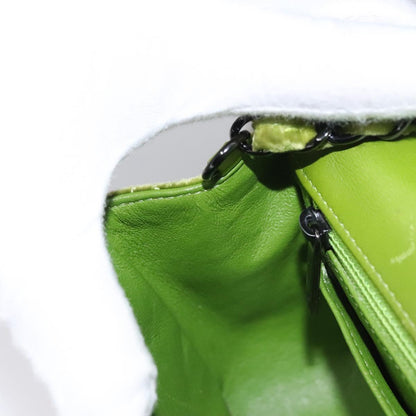CHANEL Mini Matelasse 20 Single Flap Chain Bag Velor Green CC 115601A