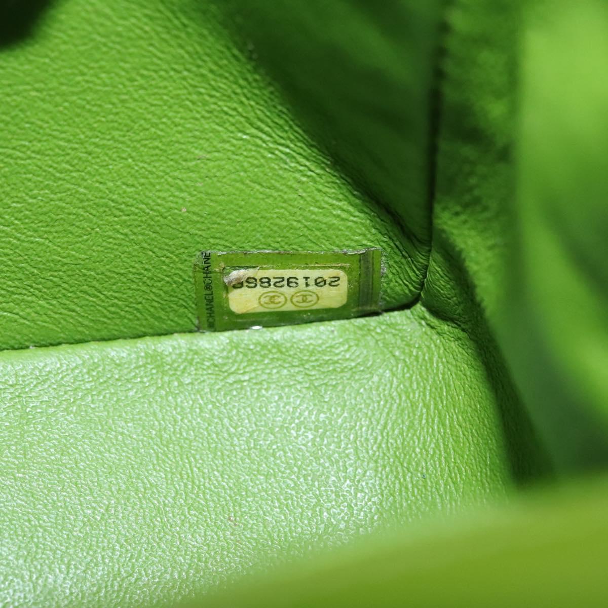 CHANEL Mini Matelasse 20 Single Flap Chain Bag Velor Green CC 115601A