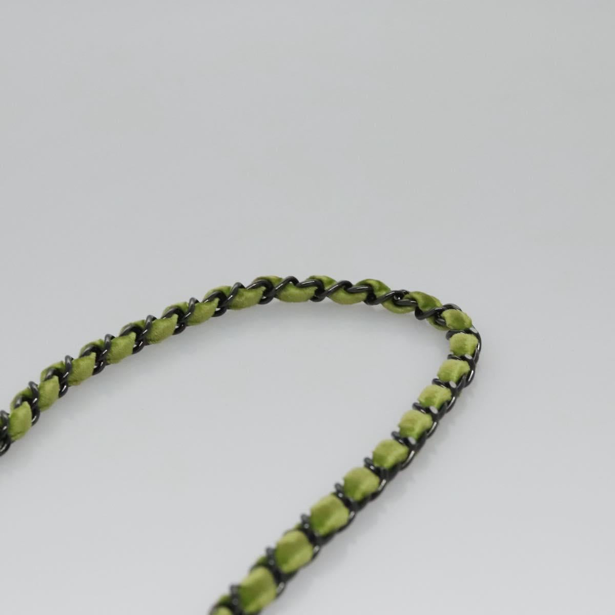 CHANEL Mini Matelasse 20 Single Flap Chain Bag Velor Green CC 115601A