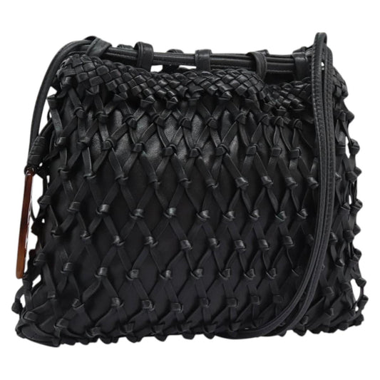 CHANEL Shoulder Bag Lamb Skin Black Gold CC 115603