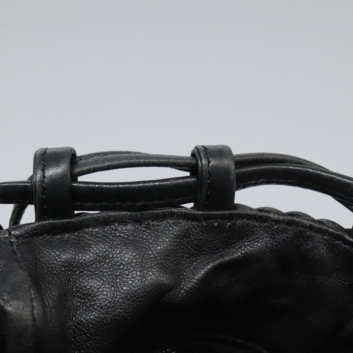CHANEL Shoulder Bag Lamb Skin Black Gold CC 115603