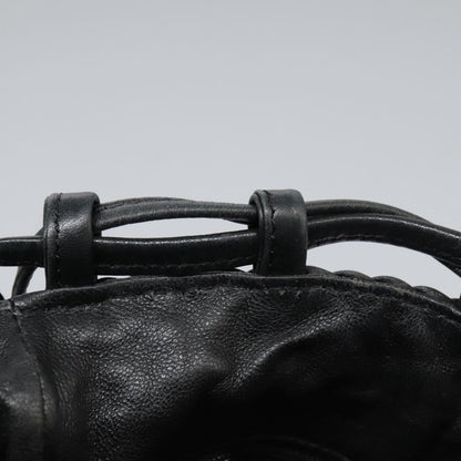 CHANEL Shoulder Bag Lamb Skin Black Gold CC 115603