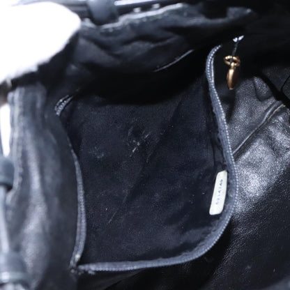 CHANEL Shoulder Bag Lamb Skin Black Gold CC 115603