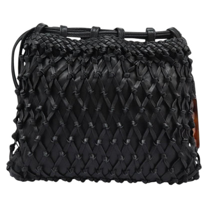 CHANEL Shoulder Bag Lamb Skin Black Gold CC 115603