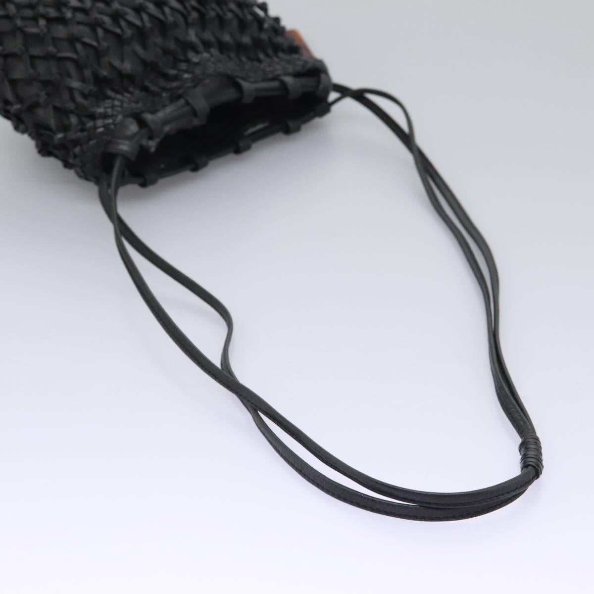 CHANEL Shoulder Bag Lamb Skin Black Gold CC 115603