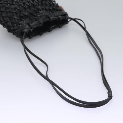 CHANEL Shoulder Bag Lamb Skin Black Gold CC 115603