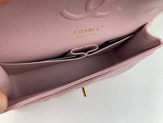 Chanel Classic Double Flap 25 Shoulder Bag Iridescent Pink