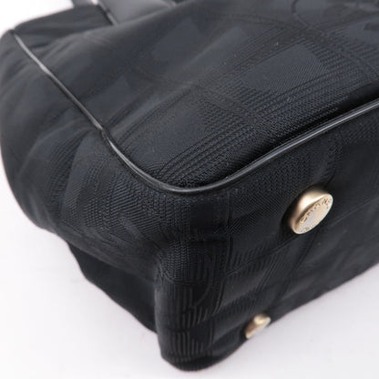 CHANEL New Travel Line Nylon Jacquard PM Tote Bag Black A20457