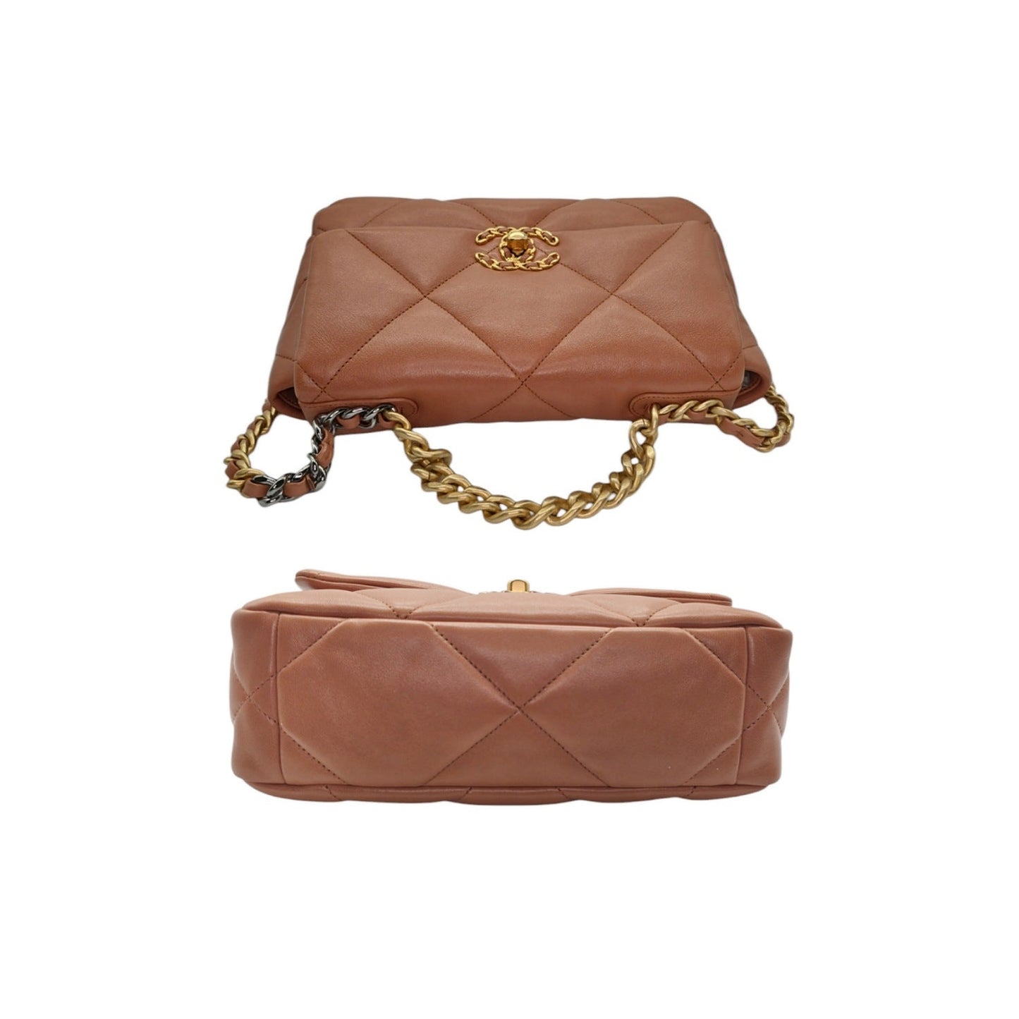 Chanel 19 Lambskin Quilted Medium Flap Bag Caramel