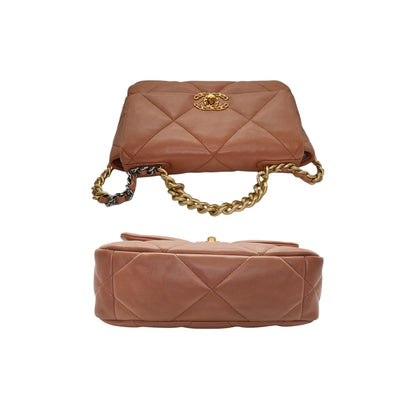 Chanel 19 Lambskin Quilted Medium Flap Bag Caramel