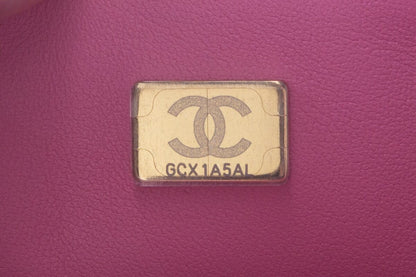 Chanel Pink Tweed Mini  Flap  Handbag