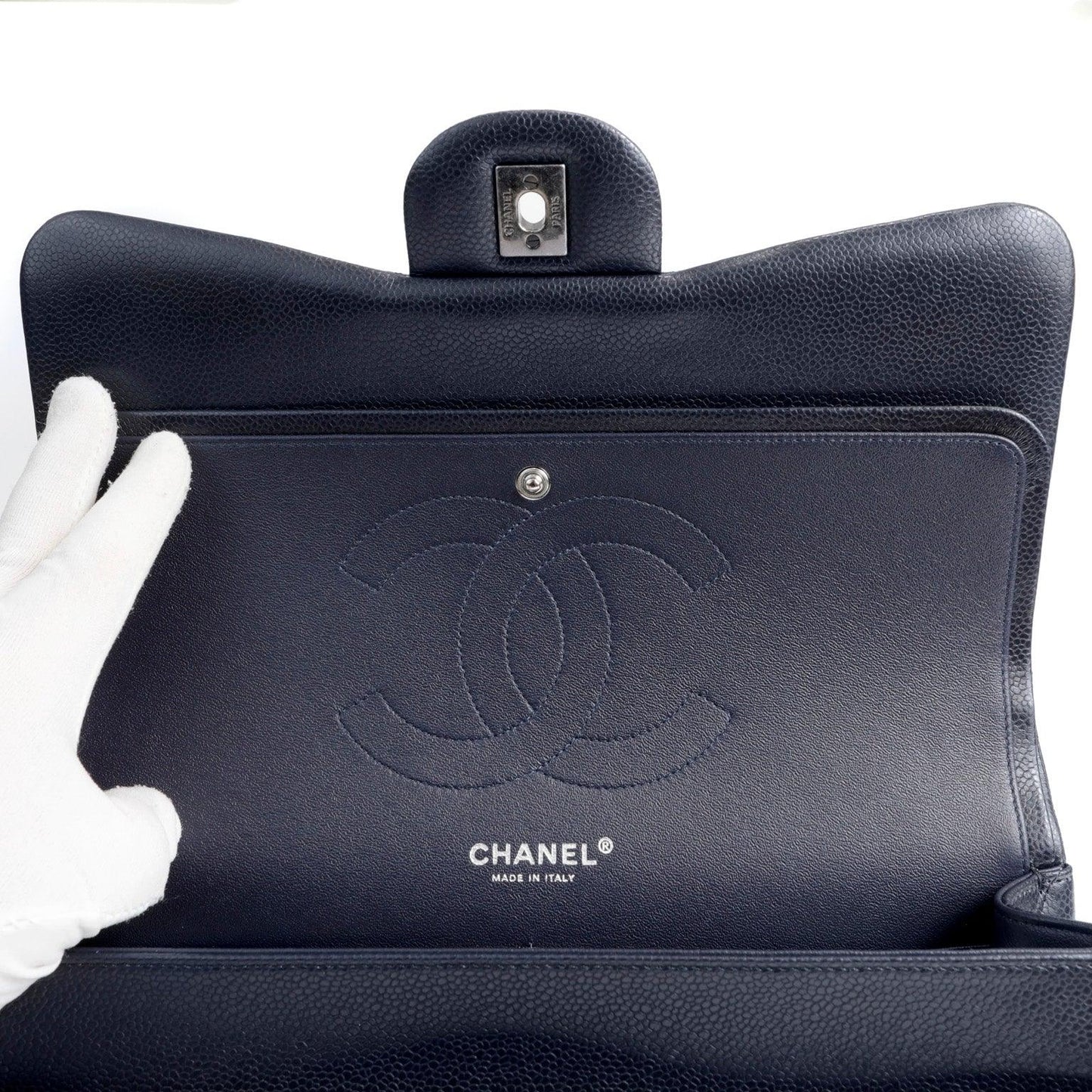 Chanel Navy Caviar Jumbo Classic