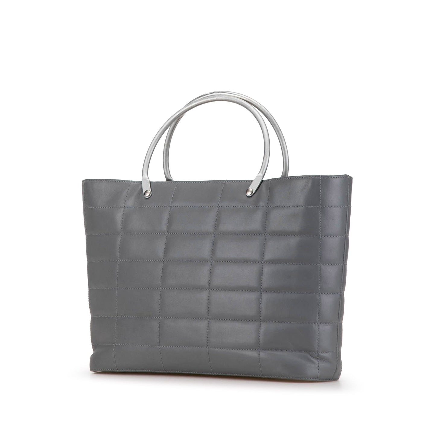 Gray Chanel Chocolate Bar Lambskin Tote
