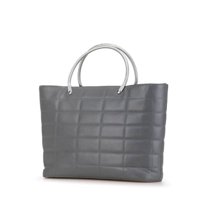 Gray Chanel Chocolate Bar Lambskin Tote