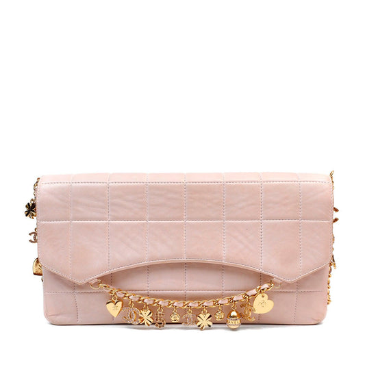 Chanel Blush Lambskin Lucky Charms Chain Flap Bag
