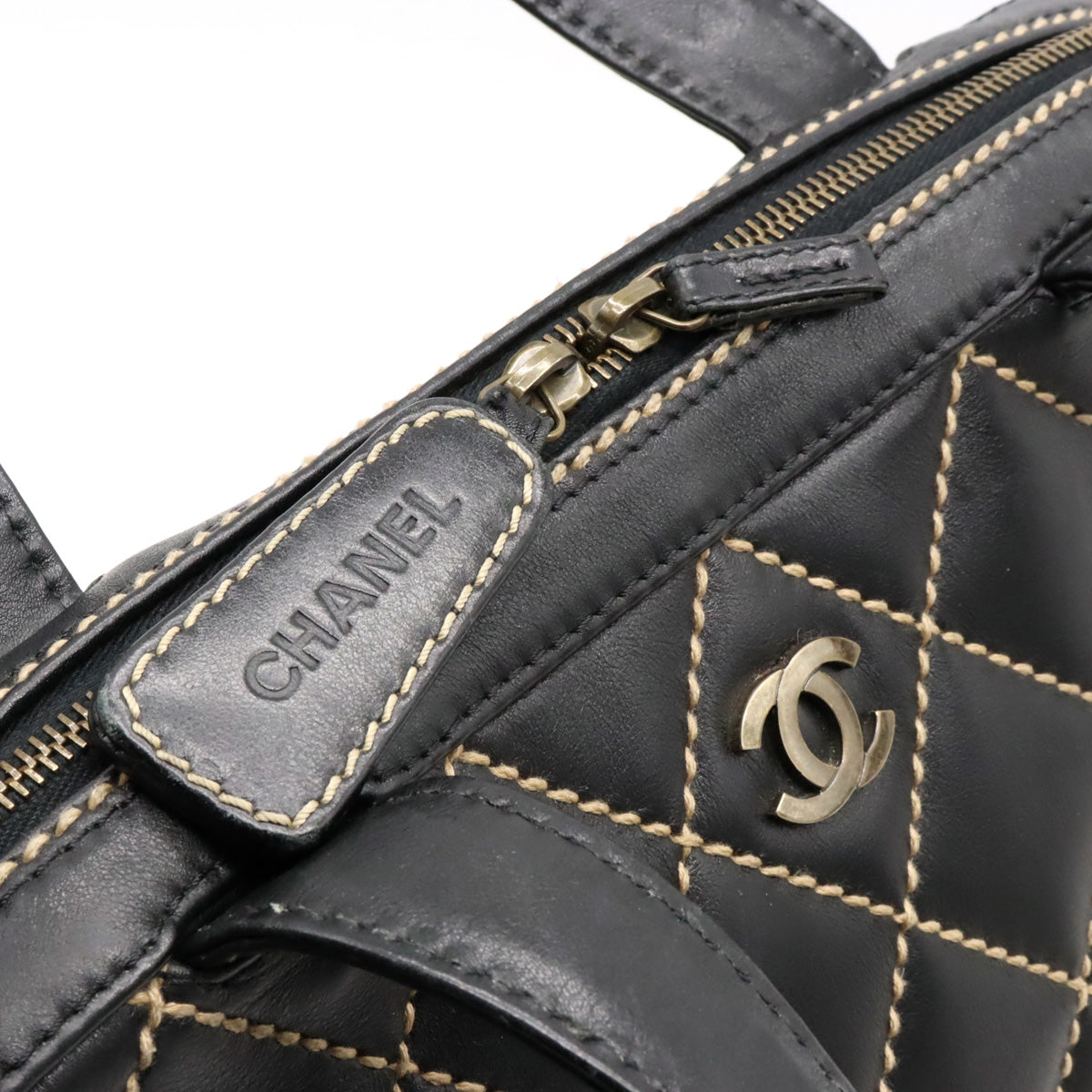 Chanel Wild Stitch Leather Tote Bag A14693