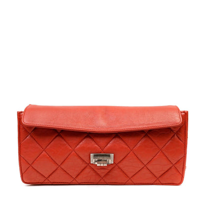 Chanel Red Quilted Distressed Lambskin Toolbox Bag w/ Gunmetal Hardware