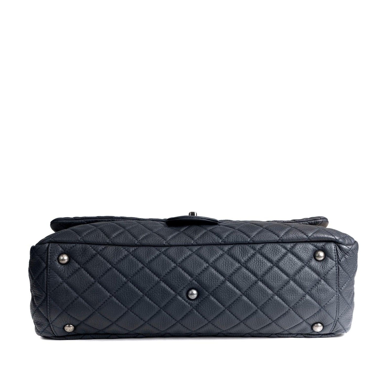 Chanel Navy XXL Classic w/ Gunmetal Hardware