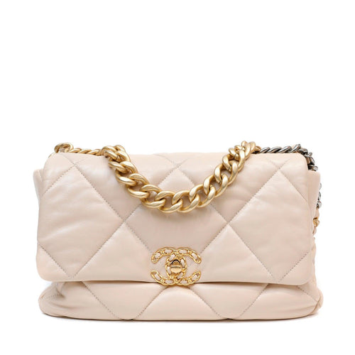 Chanel Beige 19 Bag w/ Mixed Metal Hardware