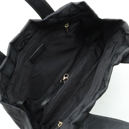 Chanel Nylon Leather Tote Bag Black A20457