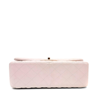 Chanel Light Beige Lambskin Jumbo Classic w/ Rose Gold Hardware