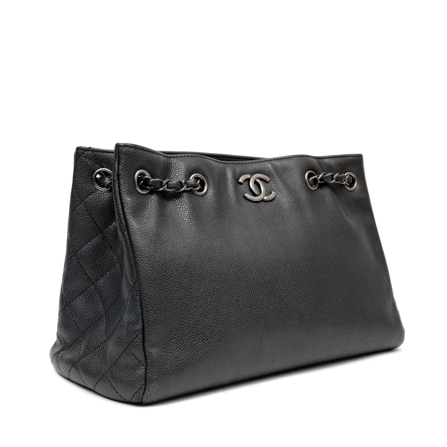 Chanel Slate Gray Tote w/ Gunmetal Hardware