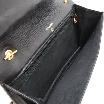Chanel Coco Mark Chain Wallet Patent Leather Black
