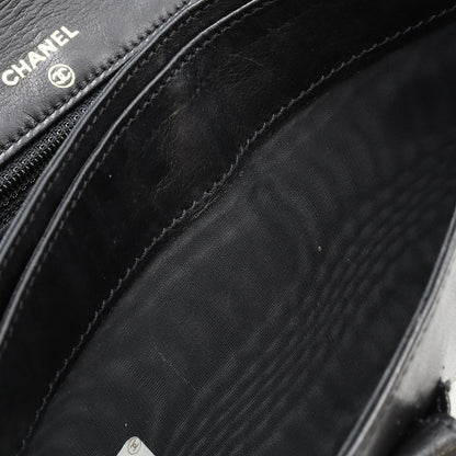 Chanel Coco Mark Chain Wallet Patent Leather Black
