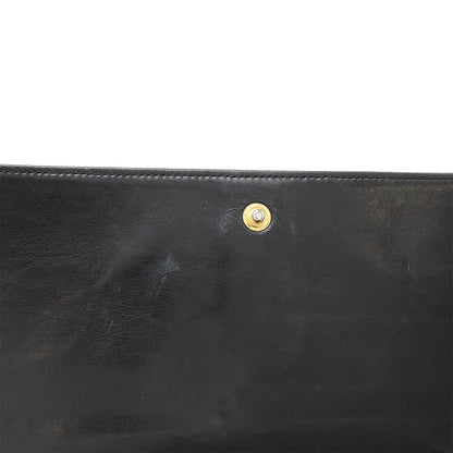 Chanel Coco Mark Chain Wallet Patent Leather Black