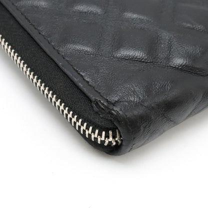 Chanel Leather Diamond Stitch Long Wallet