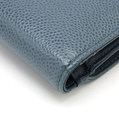 Chanel Caviar Skin Coco Mark Bifold Wallet A50073