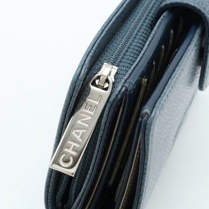 Chanel Caviar Skin Coco Mark Bifold Wallet A50073