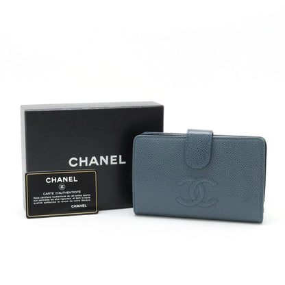 Chanel Caviar Skin Coco Mark Bifold Wallet A50073
