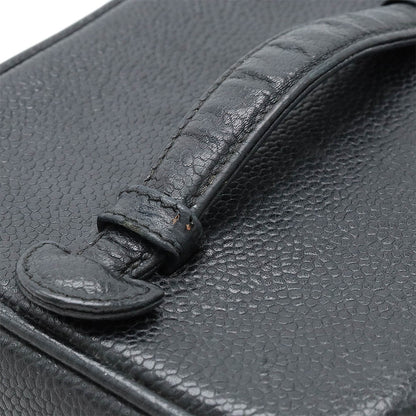Chanel Caviar Vanity Bag Black Leather