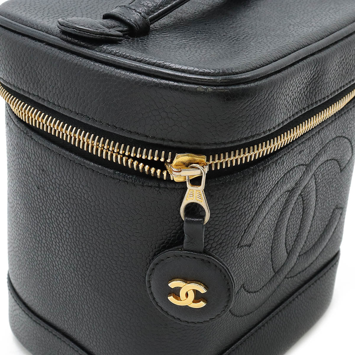 Chanel Caviar Vanity Bag Black Leather