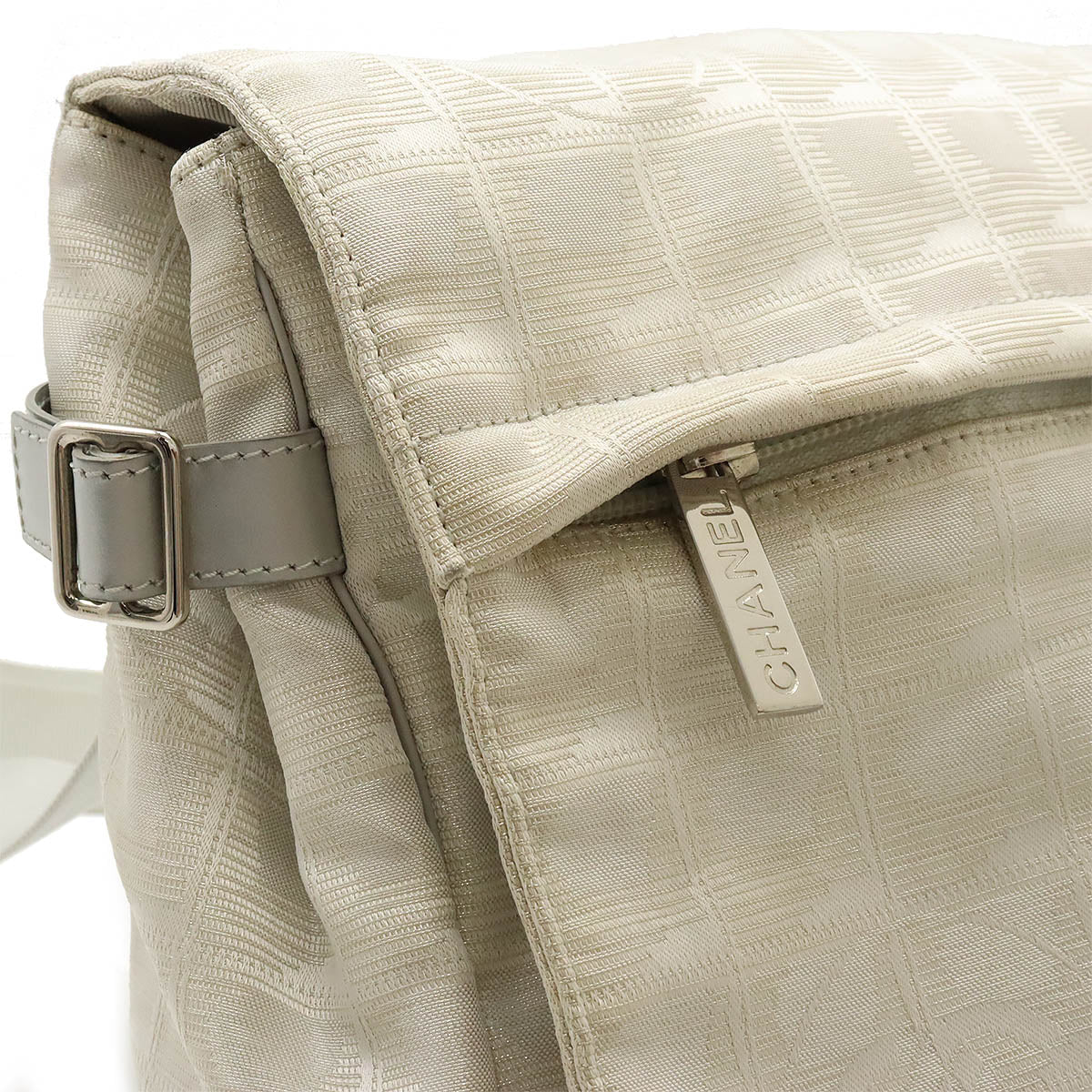 Chanel Nylon Jacquard Messenger Bag Ivory