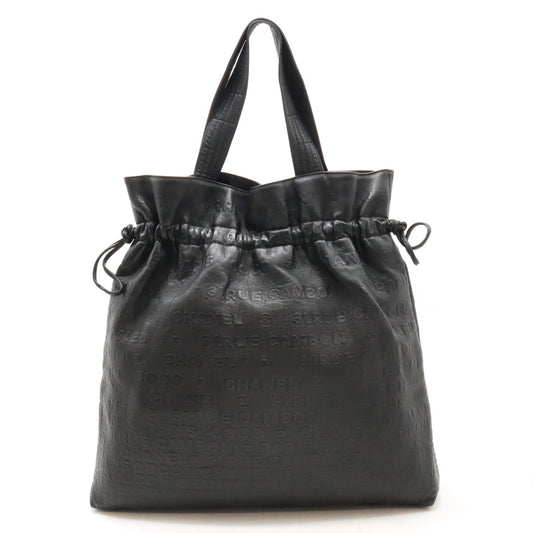 Chanel Leather Embossed Logo Tote Bag A46123 in New Condition