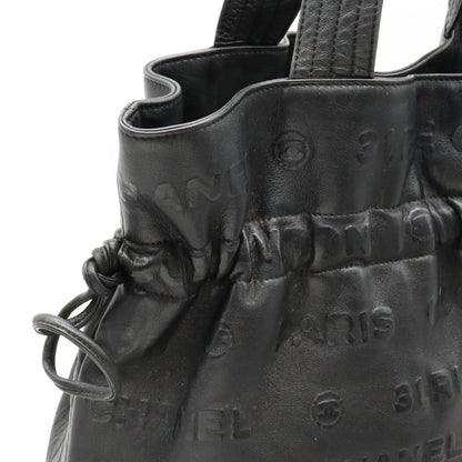 Chanel Leather Embossed Logo Tote Bag A46123 in New Condition
