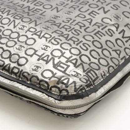 Chanel Nylon Logo Tote Bag Silver A46113